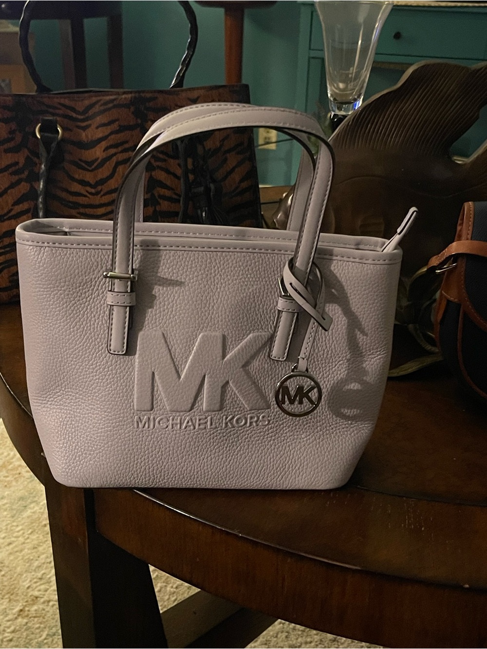 Michael Kors Pale Lavender Pebbled Leather Tote